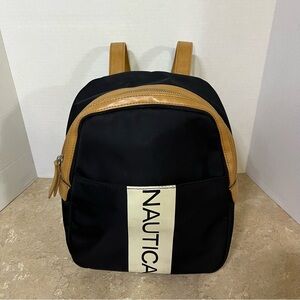 Nautica Black and Brown Men's Backpack